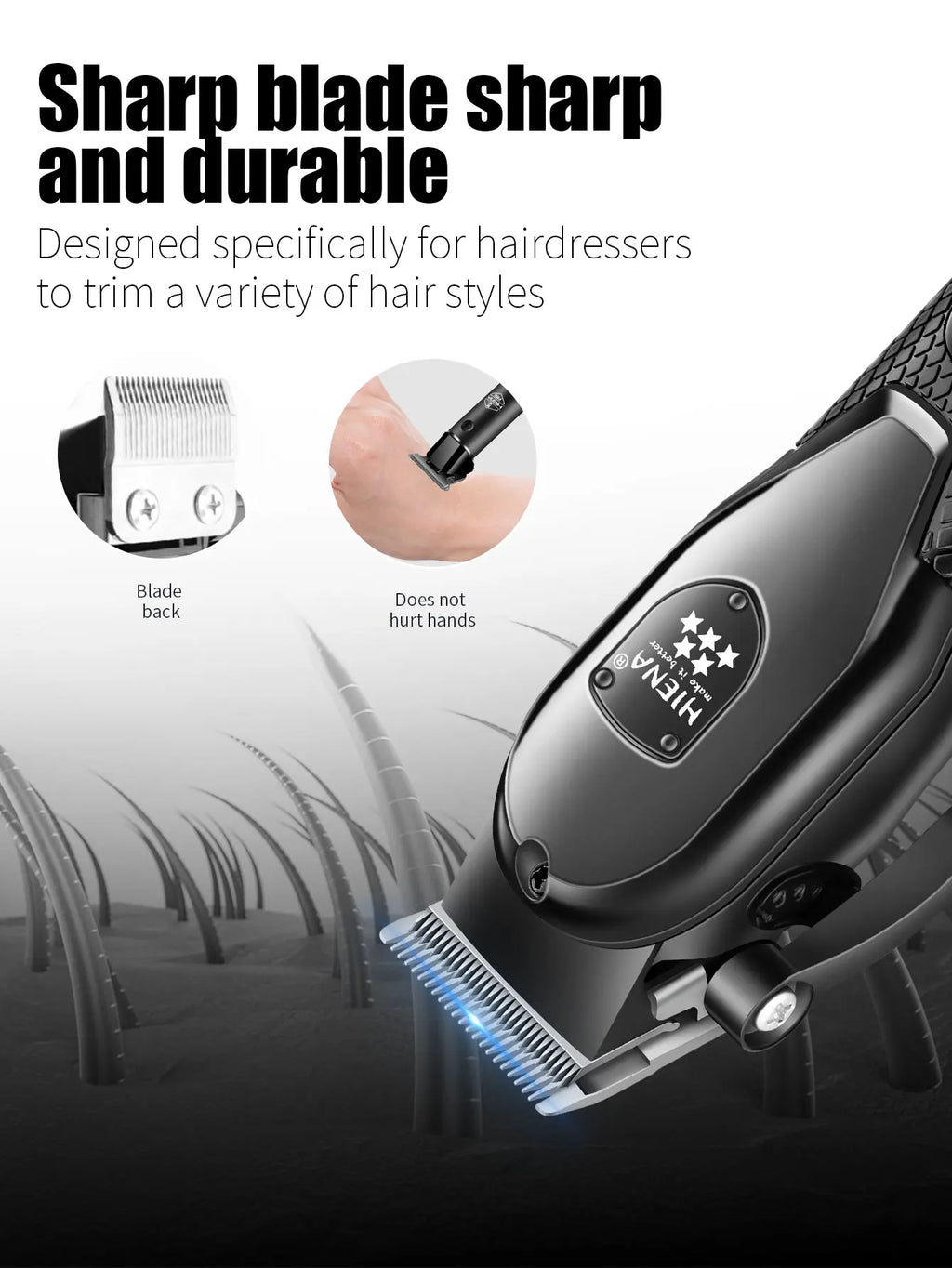 hiena Haarschneidemaschinen-Set für Herren Elektrorasierer Haartrimmer Professionelle Schneidemaschine Haartrimmer mit LCD-Digitalanzeige