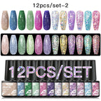 10/12PCS/SET Katze Magnetisches Gel Nagellack Set 9D Reflektierendes Glitzer Gel Halbpermanentes UV Gel Soak Off Funkelndes Nagelkunst Kits