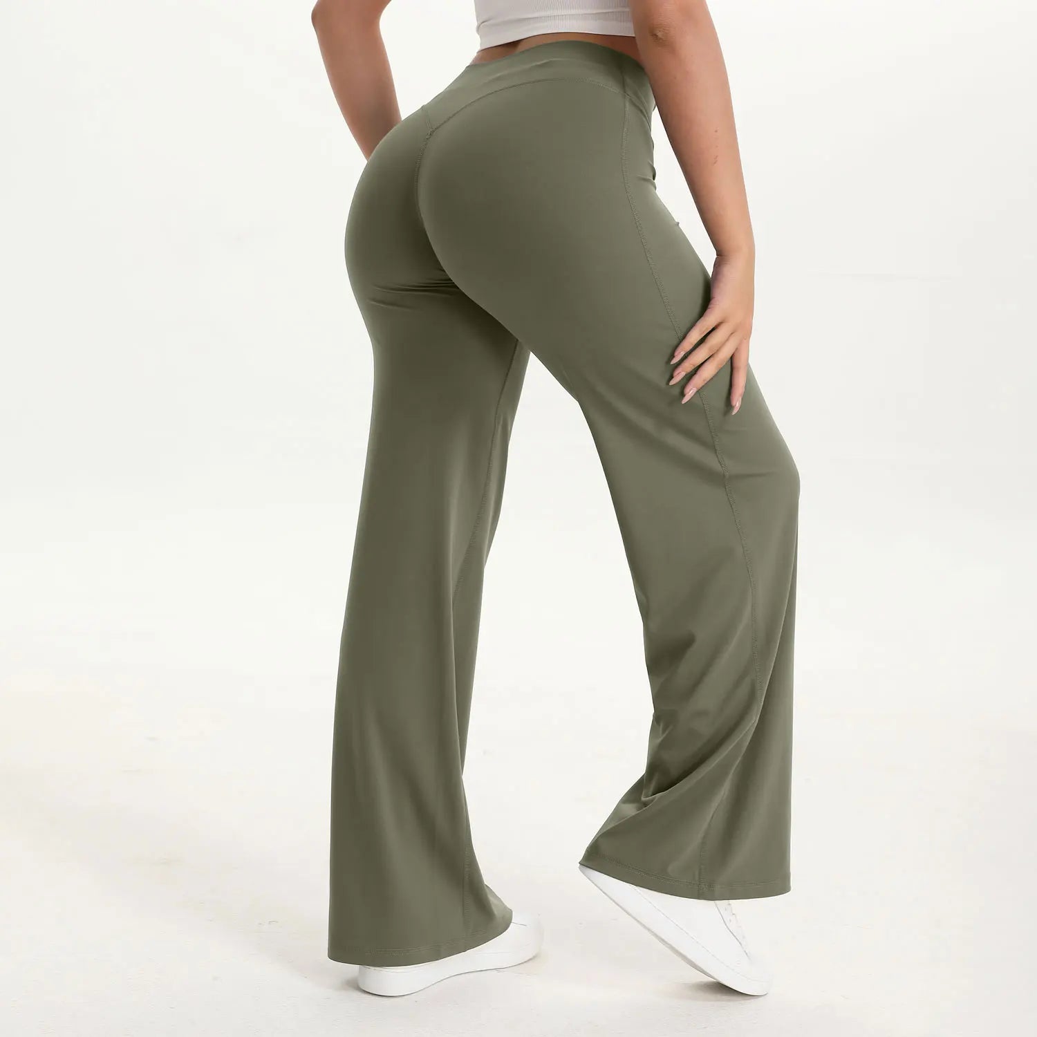 SoftMotion Damen Leggings Gerade Beine Mittlere Taille Yoga-Hose GYM-Leggings Naked Feel Pilates Laufhose Sporthose