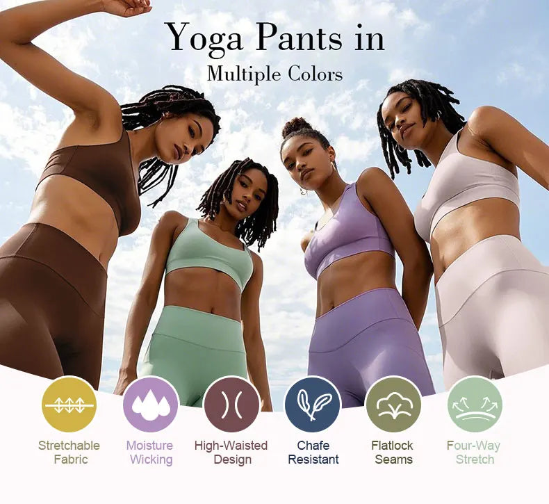 Sommerschlussverkauf High-Waist Yoga-Hose – 4-Wege-Stretch schnelltrocknende Leggings für Laufen Radfahren Fitnessstudio-Training