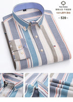 100 % Baumwolle Oxford Herrenhemden Langarm Kariert Weich Regular Fit Festliches Hemd Tasche Sozial Bluse Herrenkleidung S-7XL
