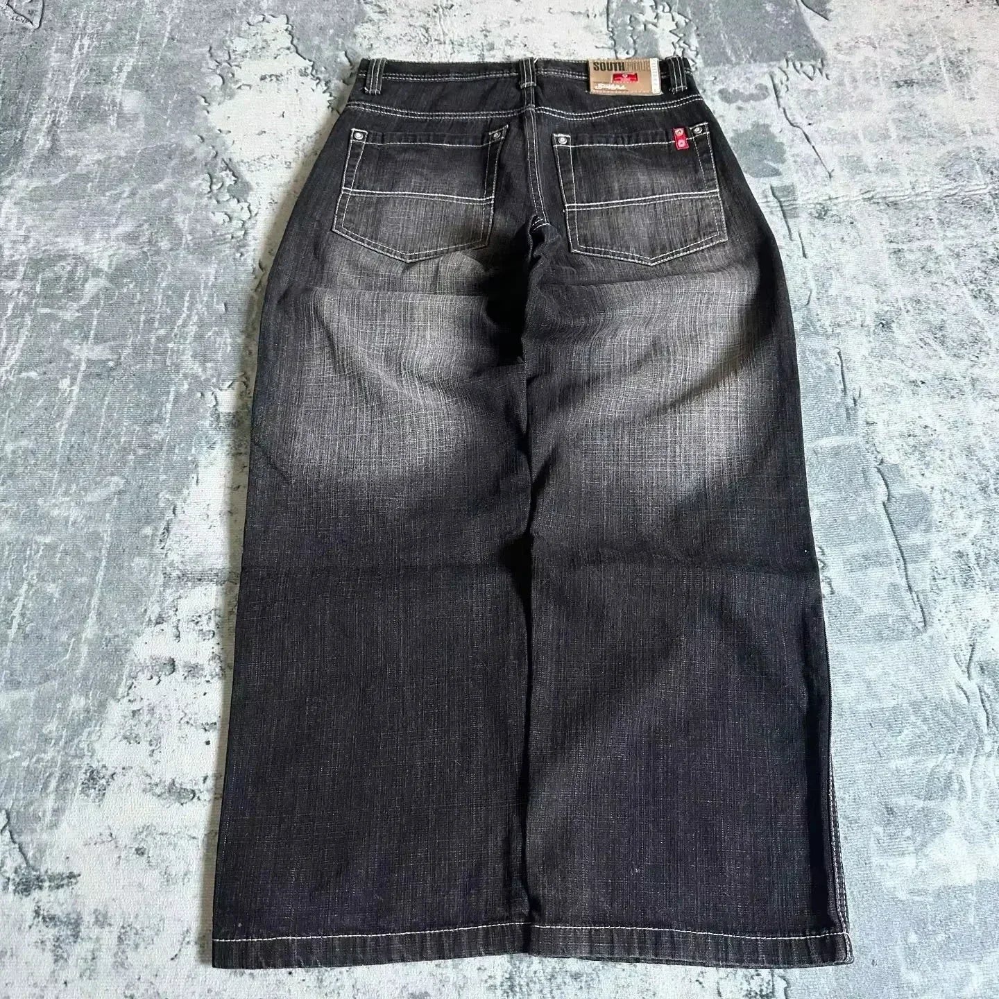 Amerikanische Y2K 2025 Neue weite Baggy Black Jeans Oversized Damen Street Casual Joker Denim-Hose Paar-Jeans Vintage Streetwear