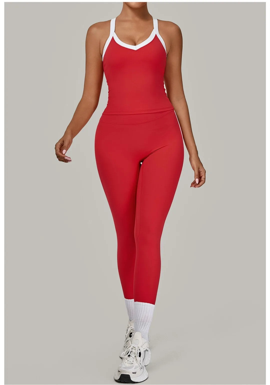 2PCS Damen Yoga-Set Hohe Taille Peach Hip Herausnehmbare Polsterung Sport-BH Hose Fitnessanzug Laufen Workout Gym Leggings Yoga-Set