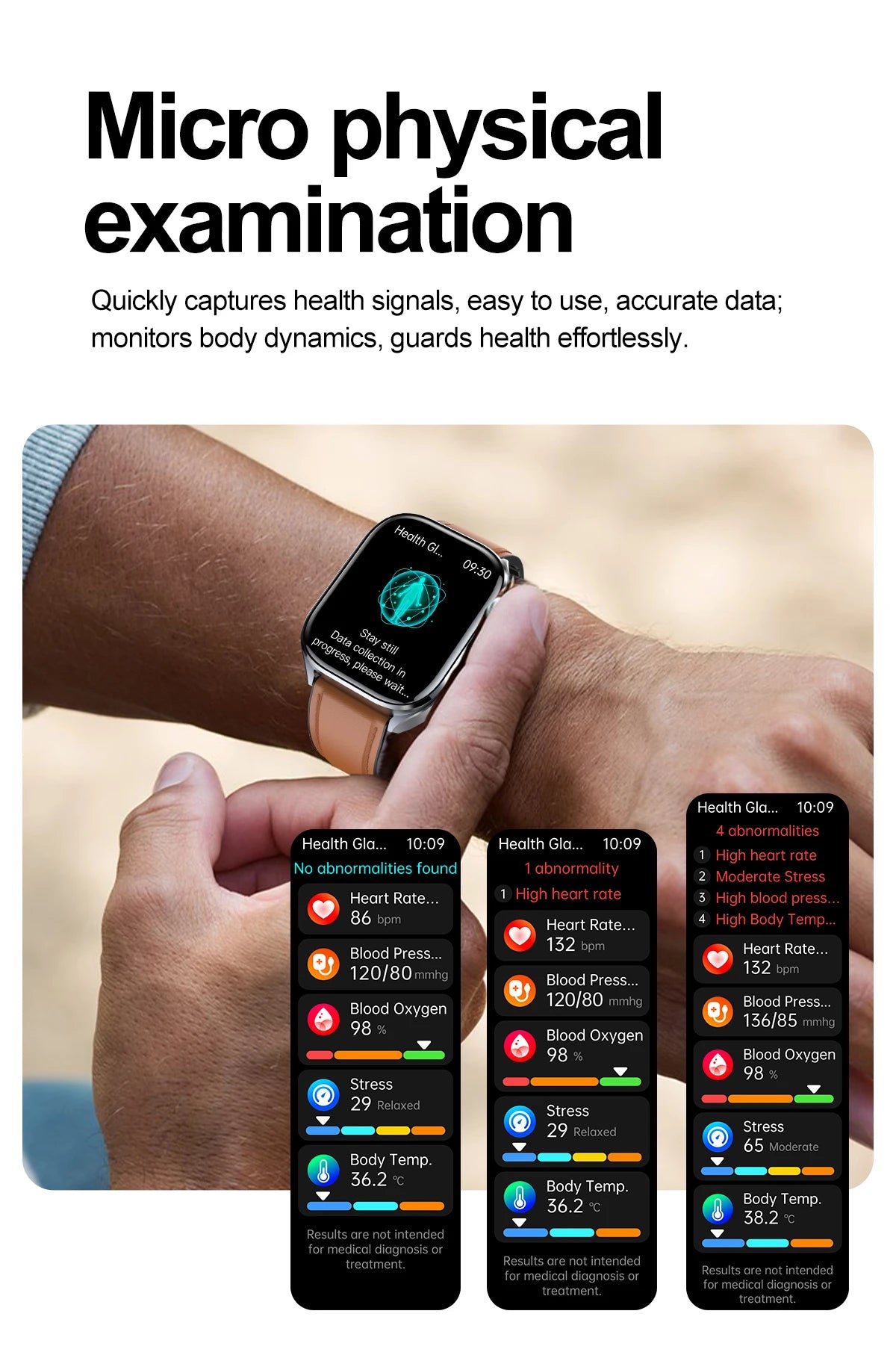 Neue Gesundheitsuhr Harnsäure Blutdruck Blutsauerstoff Körperanalyse Körperfett Smartwatch EKG+PPG Bluetooth Anruf Uhr Frauen Männer
