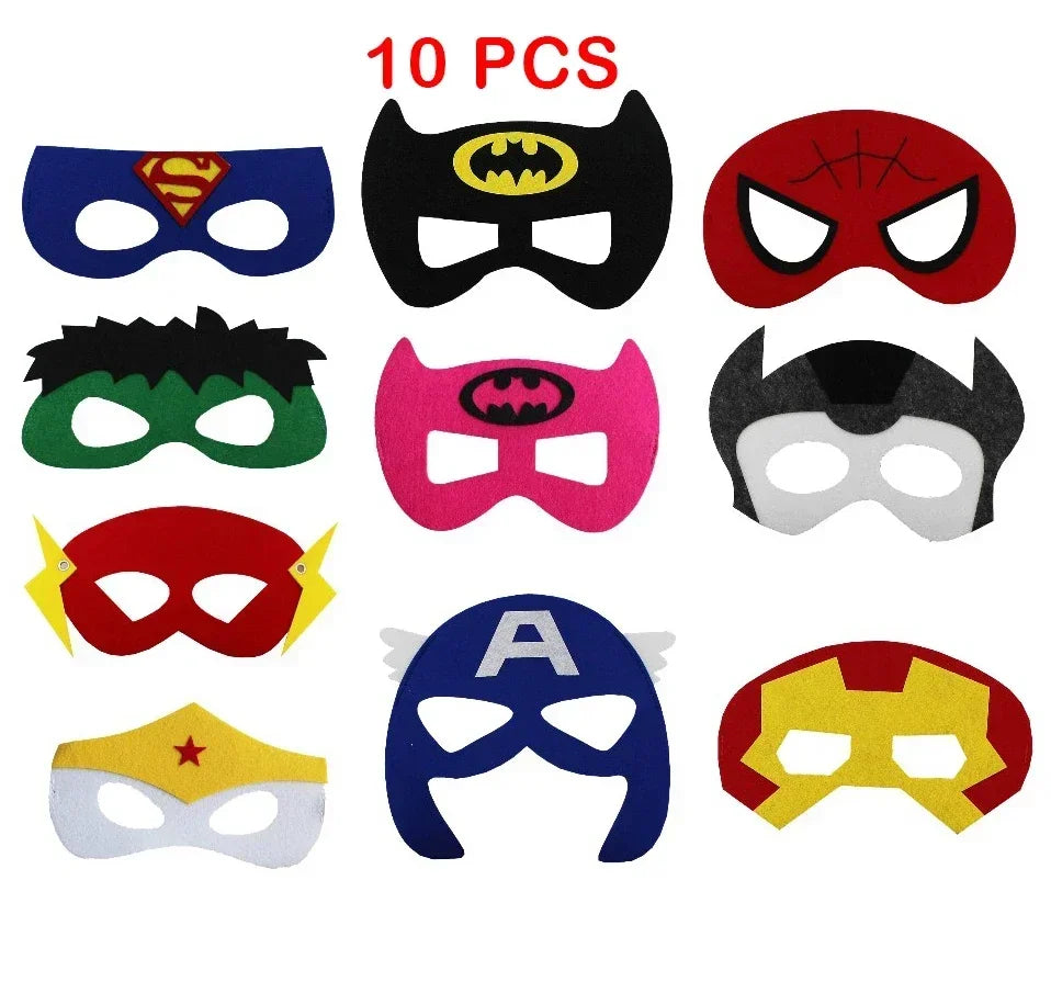 32/28/10 Stück/Los Superheldenmaske Cosplay Weihnachten Halloween Kinder Erwachsene Karneval Party Requisiten Kindergeburtstag Filz Maskerade
