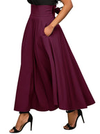 Neu eingetroffen: Kleider, einfarbige A-Linien-Röcke für Damen, Bekleidung, langer Rock mit hoher elastischer Taille für Damen mit Schleife, elegante Damenröcke