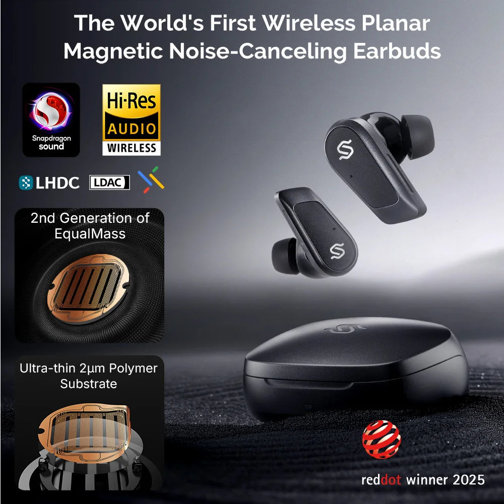 EDIFIER S10 Planar Magnetic ANC True Wireless Earbuds Hi-Res LDAC Bluetooth 5.4 Kopfhörer 6 Mikrofone 28 Stunden Akkulaufzeit