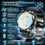 2026New Military T-Rex3 GPS Map Navigation Smart Watch 2GB RAM 1.43-inch AMOLED Screen 30M Waterproof Call Sports Smartwatch Men