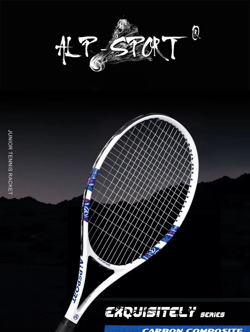 ALPSPORT Carbonfaser Tennisschläger T800 18K – Profi-Qualität mit Tasche & Band, leichter Trainingsschläger für Erwachsene, Herren & Damen