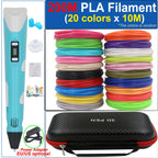 Kinder 3D-Stift 3D-Zeichnung Druckstift mit LCD-Bildschirm Netzteil 200M PLA Filament Spielzeug Kinder Weihnachten Geburtstag DIY Geschenk