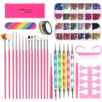 Maniküre-Set für Nagelpailletten-Kit Nagelpflege-Zubehörset Nagelkunst-Pinsel Nägel-Zubehör Maniküre-Werkzeuge