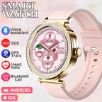 Fashion Zircon Smartwatch 1,46" AMOLED Bildschirm 5.4 Bluetooth Anruf Herzfrequenz Temperaturüberwachung Damen Smartwatch Schrittzähler