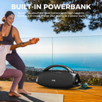 W-KING 200W RMS Portable Bluetooth Lautsprecher, Massive Bass Party Boombox IPX7 Wasserdichter Lautsprecher Groß, Lauter Outdoor Lautsprecher