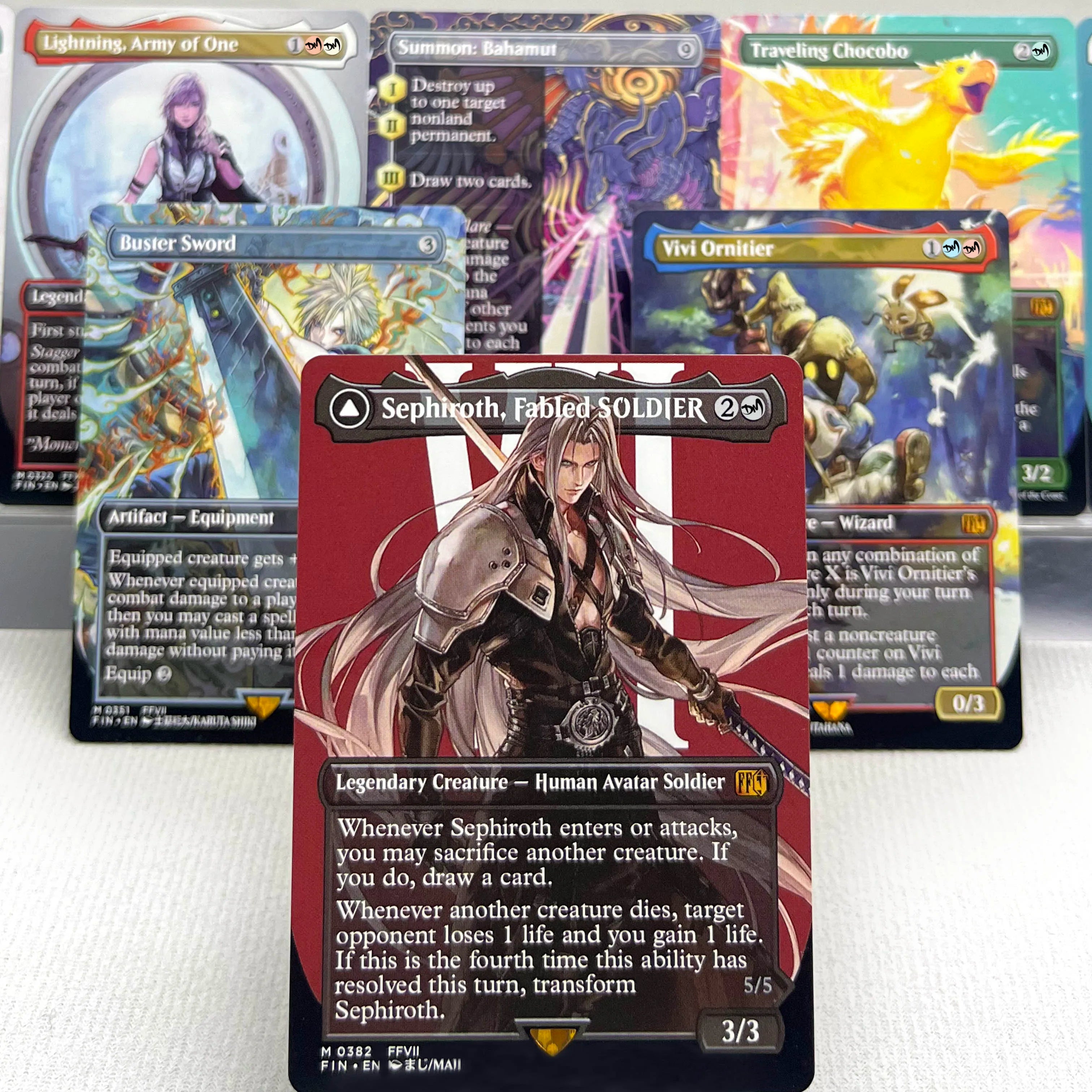 FIN PSS5 FCA HOLO14-001 Tcg proxy magical cards Sephiroth, legendärer SOLDAT Vivi Ornitier Cloud, Söldner aus Midgar Versammlung