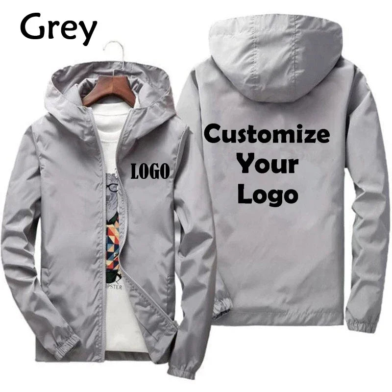 Maßgeschneiderte Reise-Team Zipperjacke, Kapuzen-Unisex-UV-beständige, wasserdichte Jacke für Herren und Damen, Oberbekleidung, Frühling, Sommer,