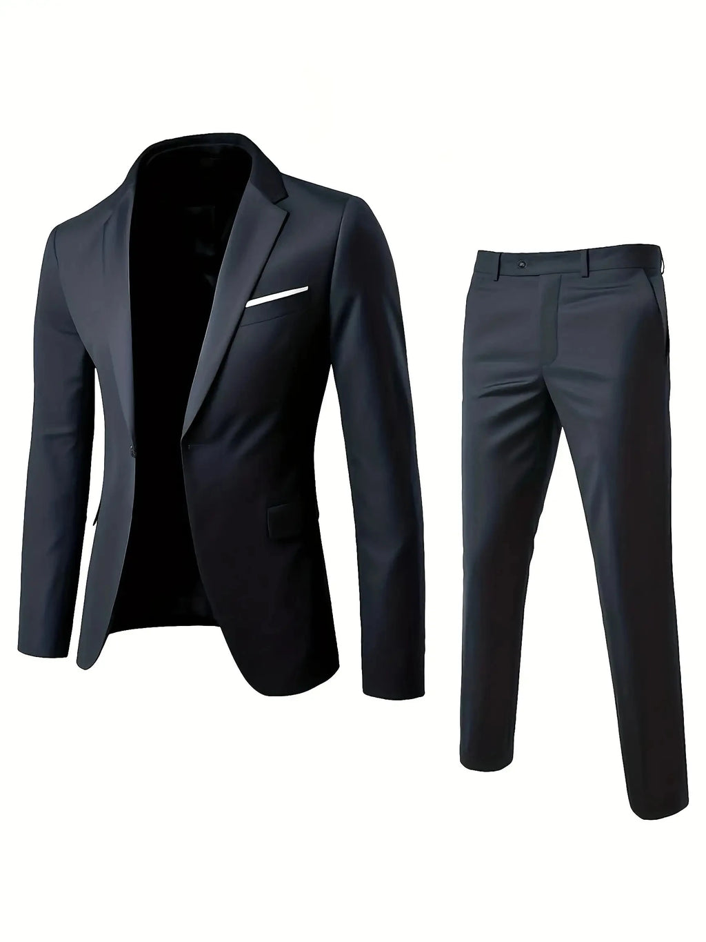 Herren Bordeauxroter 2-teiliger Anzug (nur Sakko + Hose, Weste nicht inbegriffen), Slim Fit Formeller Business-Hochzeits-Party-Anzugjacke & -Hose