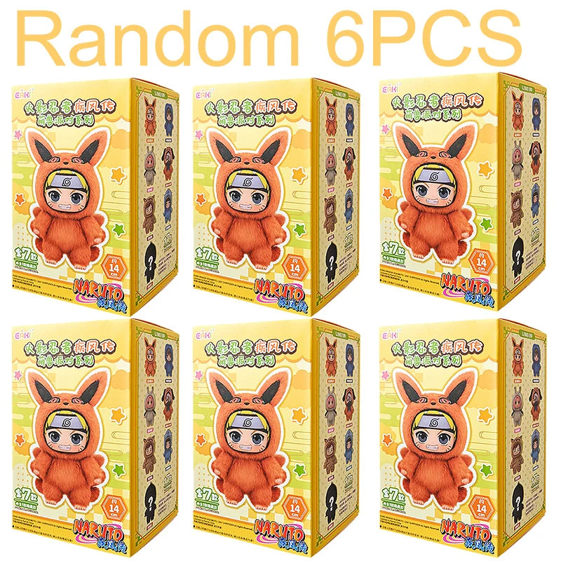 EAKI Naruto Blind Box Shippuden Naruto Uzumaki Sasuke Kakashi Party Serie Plüschpuppe Handgemachtes Ornament Spielzeugsammlung Geschenk