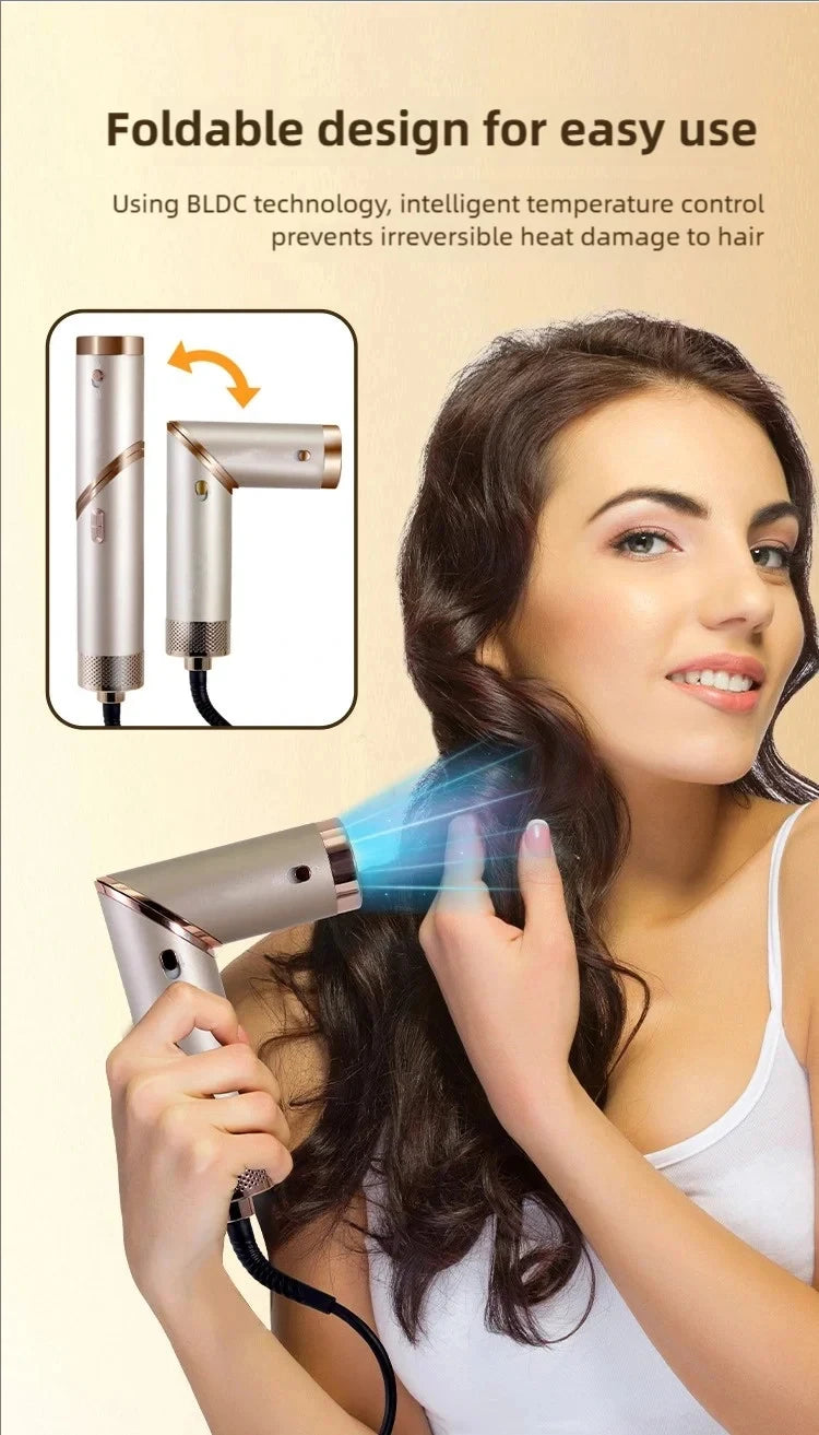 5-in-1 Handgriff Faltbarer Haartrockner Tragbarer Multifunktionaler Heimhaartrockner Negativ-Ionen-Haarpflege Lockenstab Persönliches Styling