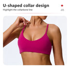 Hearuisavy Sommer Superweiches 2-teiliges Damen-Sportshorts-Set atmungsaktives Fitness-Yoga-BH Freizeit-Push-Up-Workout-Crop-Top