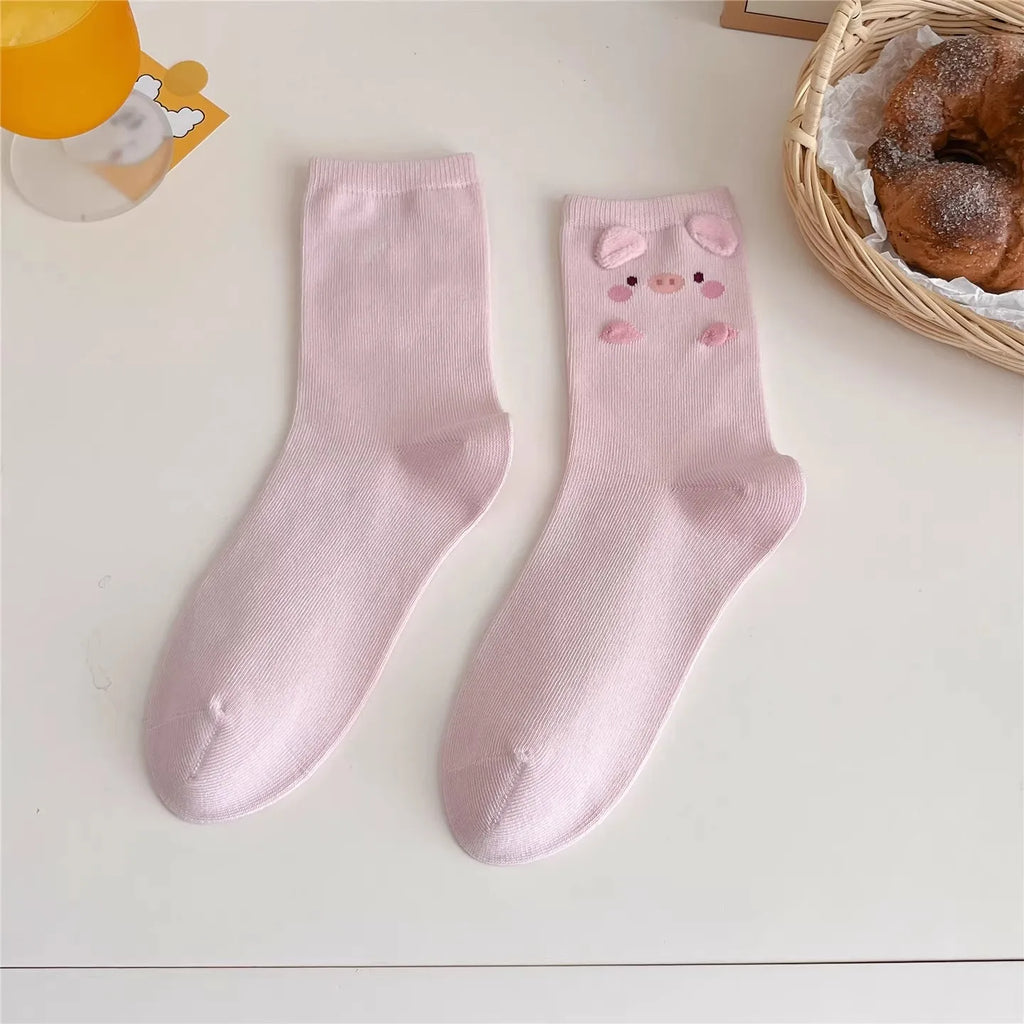 Mode Süß Niedlich 3D Tierohren Schwein Strumpfwaren Winter Warme Cartoon-Socken für Kinder Harajuku Baumwolle Weiche Hausschuhsocke