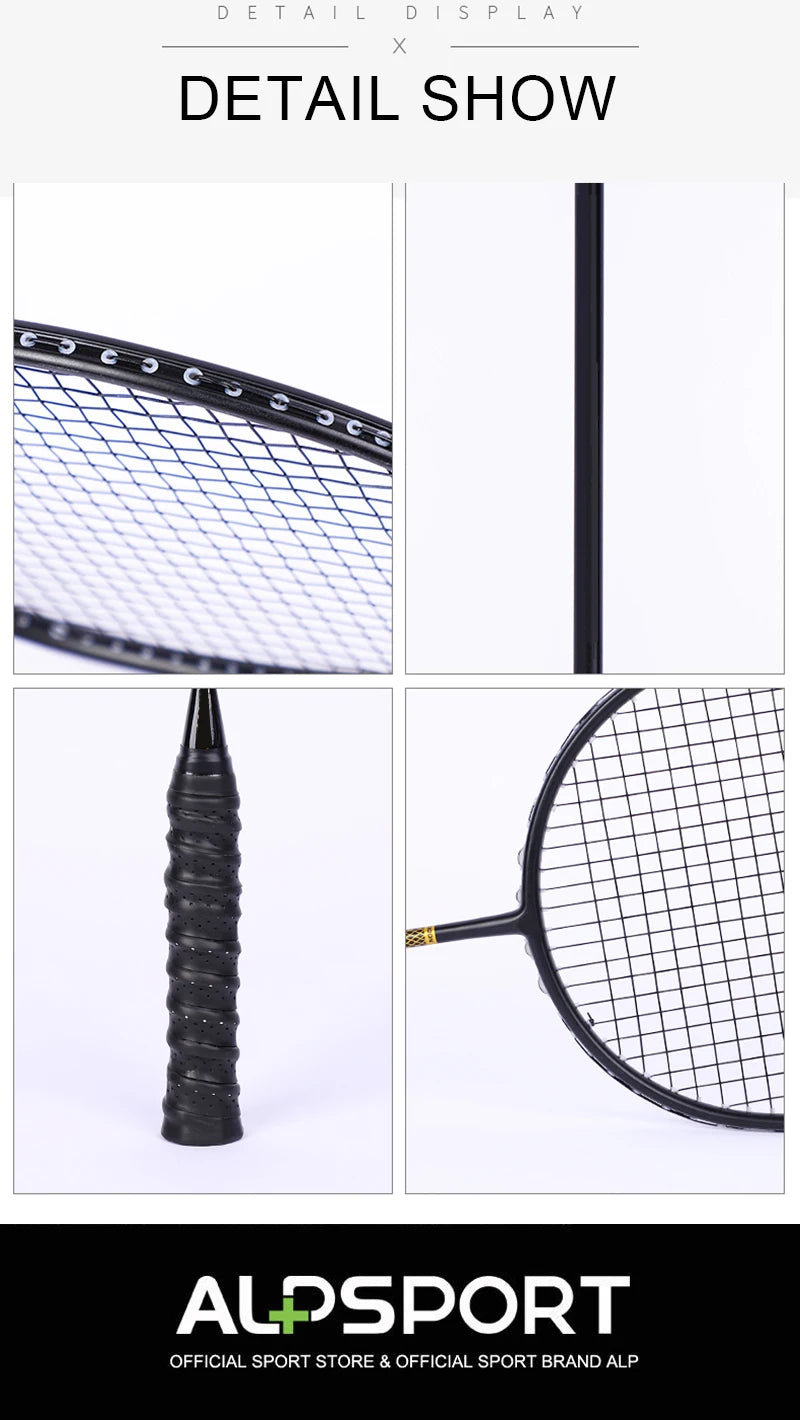 ALP ZJ2.0 Pro 4U 85g 100% Carbonfaser + Titanlegierung Badmintonschläger Ultraleichte Sportausrüstung Schläger Badmintontraining