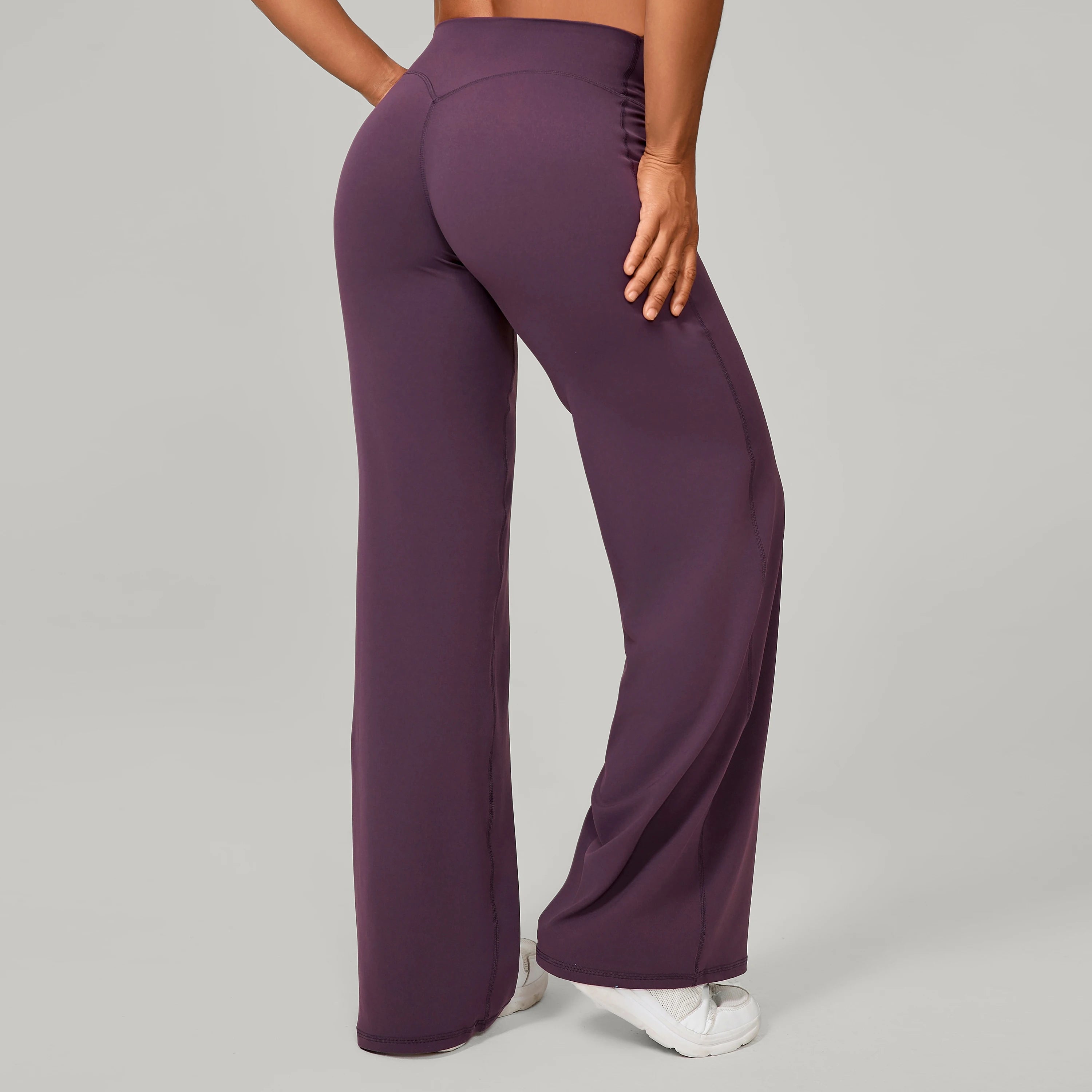 Damen gerade Yoga-Leggings weicher, dehnbarer Stoff Damen-Yogahosen GYM Schweißableitende Eigenschaften Lauf-Sport-Hosen