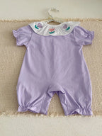 MILANCEL Sommer Baby Strampler 0-24M Weicher bequemer Kleinkind Overall Bestickte Blumen Baby Mädchen Kleidung