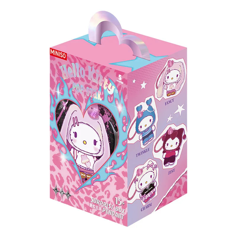 Echte Hello-Kitty Pop Star Samt-Anhänger-Serie Vinyl-Puppe Überraschungsbox Trendiges Kawaii Überraschungsgeschenk Süßes Trendiges Überraschungsbox-Spielzeug