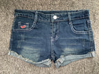 Sommer koreanische sexy tiefe Taille Damen-Jeans-Shorts amerikanische Lady Y2K elastische, schmal geschnittene Hot Pants Damen-Stickerei-Wickeljeans
