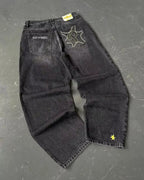 Amerikanische Y2K Street Trend Buchstaben Bestickte Loose Jeans Herren Harajuku Neue Hip Hop Oversized Weite Hose Unisex Mopping Jeans