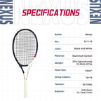 NEXUS Carbon Tennisschläger, Speed Aesthetic Design, breiter stabiler Dreiecksrahmen, geringer Windwiderstand und hohe Kontrolle