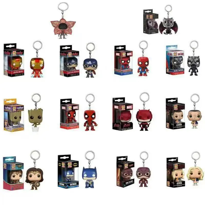 Funko Pop Iron Man Spider-Man Black Panther Captain America Spielzeug-Anhänger Schlüsselanhänger Jungen Geburtstagsgeschenk Weihnachtsgeschenk Hauptbild