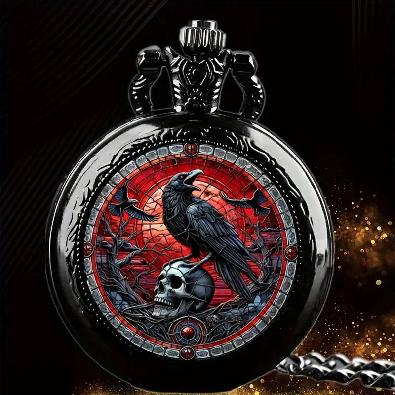 Colorful Pattern Medium Pocket Watch Retro Flip Decoration Necklace Watch Personalized Trend Male Female Student Quartz 2050 Hauptbild