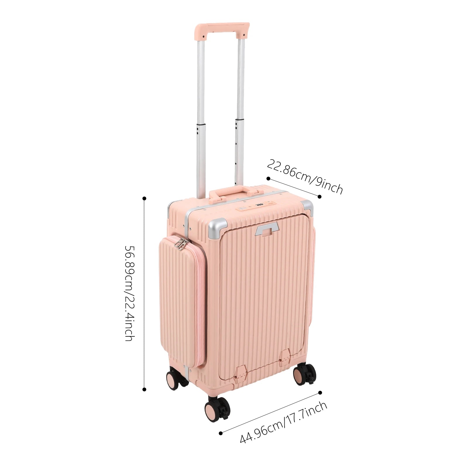 Moderner 20-Zoll PC-Gepäckkoffer, Aluminiumlegierung, Hartschale, Reisekoffer mit 4 Rollen, 3-Öffnungs-Struktur für Reisen
