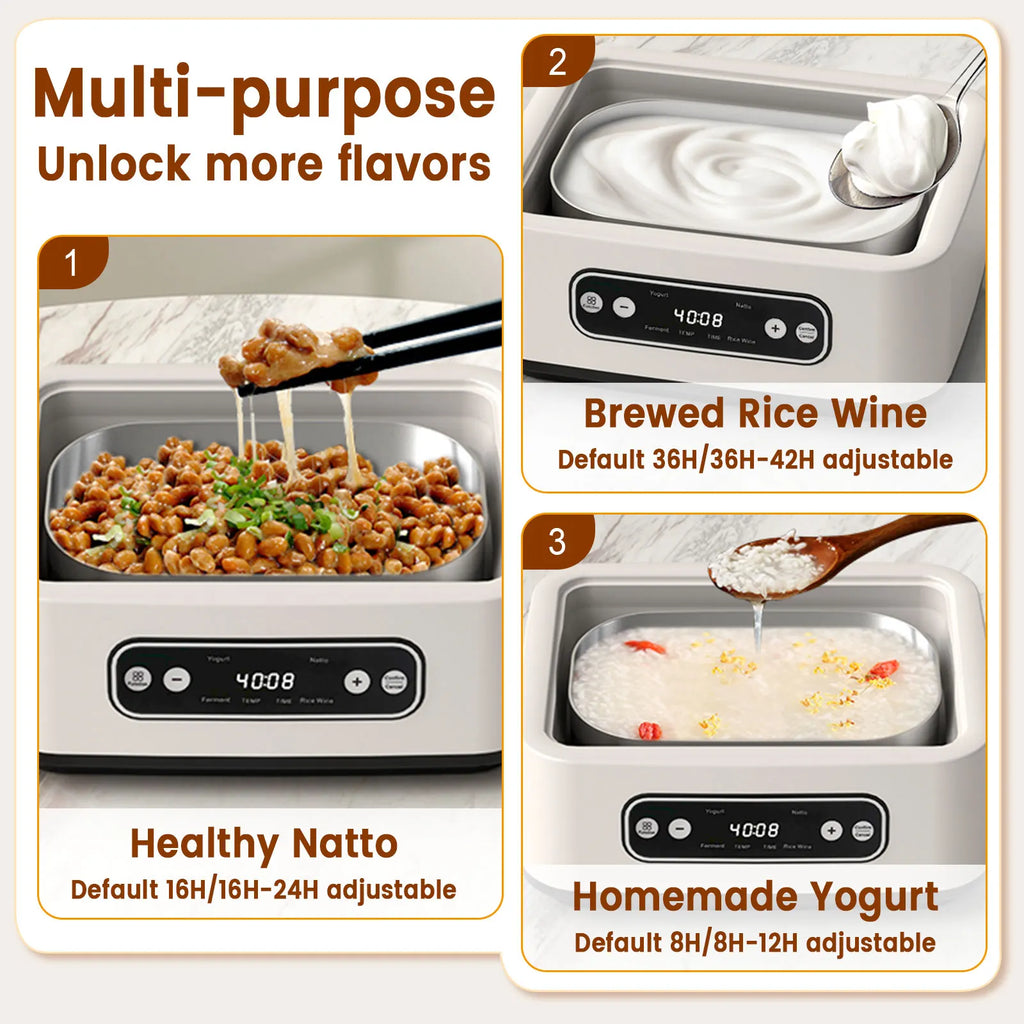 Umweltfreundlicher Probiotischer Joghurtbereiter mit Timer Intelligente Konstanttemperatur-Fermentiermaschine für Joghurt, Natto, Reiswein