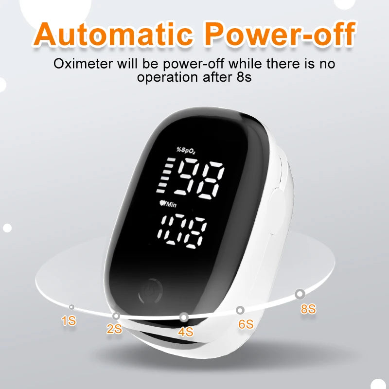 Pulsoximeter Tragbarer Fingerspitzen-Puls-Blutsauerstoffsättigungsmonitor mit LED-Anzeige Fingerspitzen-Oximeter zur SpO2-Messung Gesundheitsfürsorge