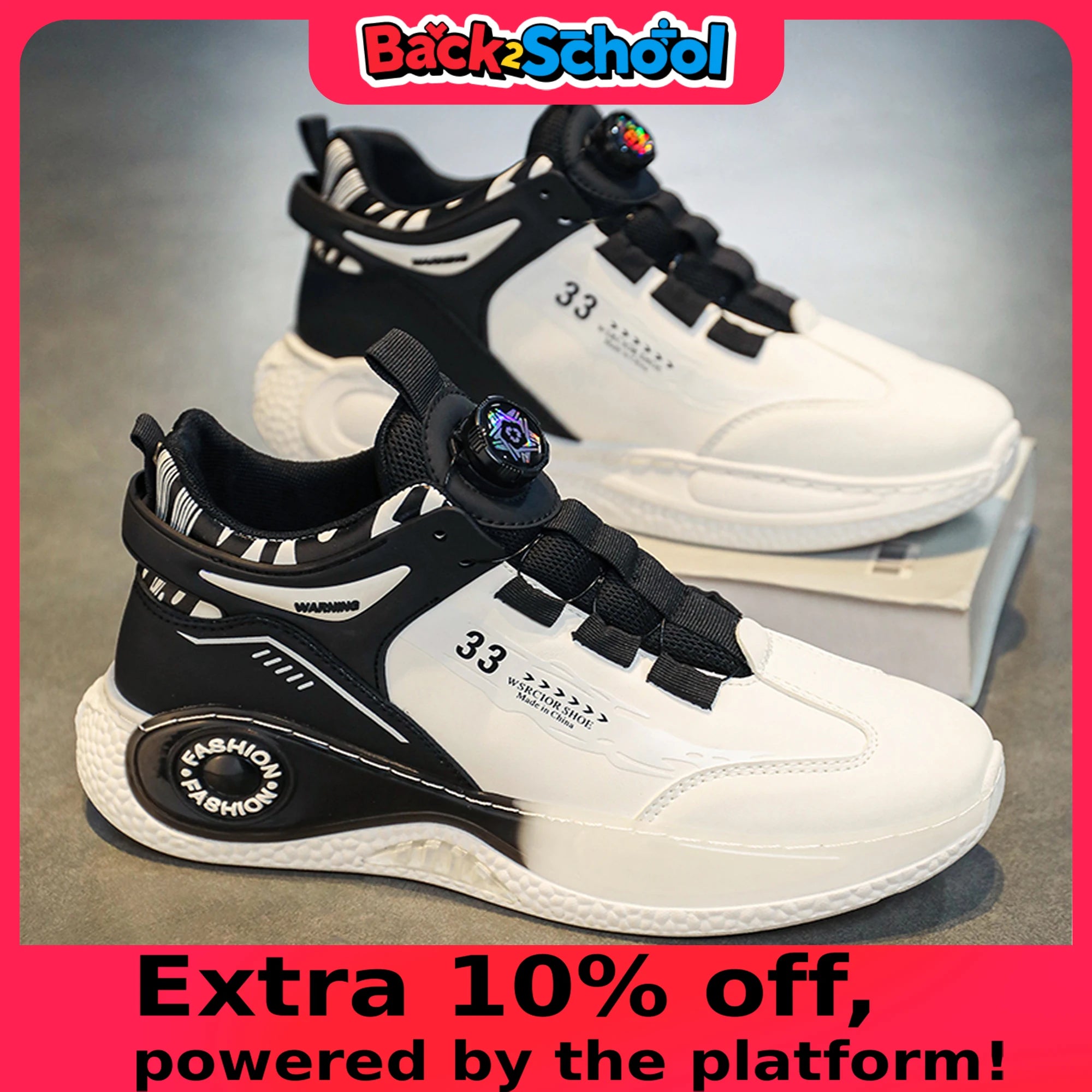 Mens Sneakers with Rotating Buckle Comfy Non Slip Lace up Durable Shoes for Mens Outdoor Activities Hauptbild