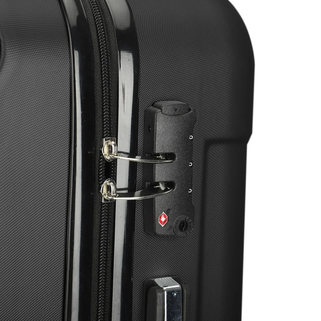 Comanlai 3-teiliges Rollkoffer-Set, schwarze Hartschalenkoffer, klassisches Streifendesign, mit 360°-Universalrollen, TSA-Schloss und Teleskopgriff, für Geschäftsreisen und Outdoor-Urlaub