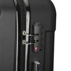 Comanlai 3-teiliges Rollkoffer-Set, schwarze Hartschalenkoffer, klassisches Streifendesign, mit 360°-Universalrollen, TSA-Schloss und Teleskopgriff, für Geschäftsreisen und Outdoor-Urlaub