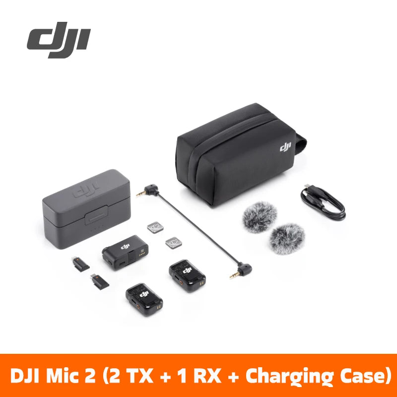 DJI Mic 2 Funkmikrofon mit intelligenter Geräuschunterdrückung 32-Bit Float interne Aufnahme Optimierter Klang m Reichweite