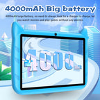 BDF Cartoon-Muster 7 Zoll Kinder-Tablet Quad Core 4GB RAM 64GB ROM Android 13 Google Lernspiele Tablets 4000mAh