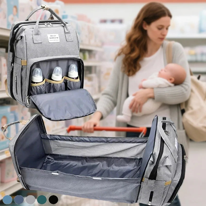 Mama Wickeltaschen Babybett Mutter Große Kapazität Windel Milchflaschen Rucksäcke mit Wickelunterlage Praktische Baby-Stilltaschen Hauptbild