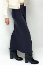 ETJ 2025 Damen Frühling neue elegante Mode All-in-One Stretch High-Waist A-Linie Seidensatin Rock in mehreren Farboptionen
