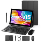 Neueste globale Version Android 15 Tablet, 10-Zoll-Tablet, Quad-Core-Prozessor, 1280*800 Auflösung, 12 (3+9) GB RAM, 64 GB Speicher