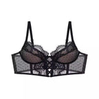 Französische Spitze Push-Up-Dessous-Set Frau dünner Bügel-BH, durchsichtige geraffte Chemise, weich, zierlich, kleine Oberweite S-XL Hot Sale