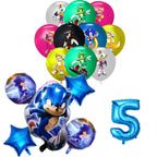 Sonic Geburtstagsparty Dekoration Spiel Igel Ballons Actionfigur Party Pappteller Handtuch Becher Tischdecke Spielzeug Kindergeschenke