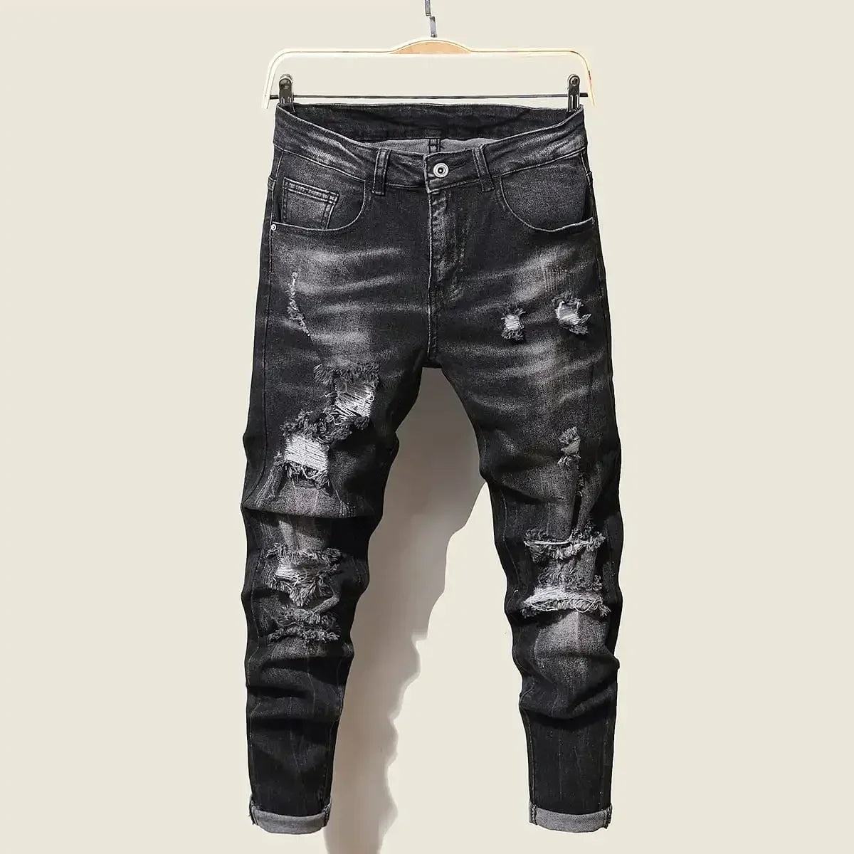 Fashion Herren Jeans Stretch Blau Skinny Jeans Für Herren Casual Slim Fit Denim Hosen Korean Style Herrenhosen Jeans