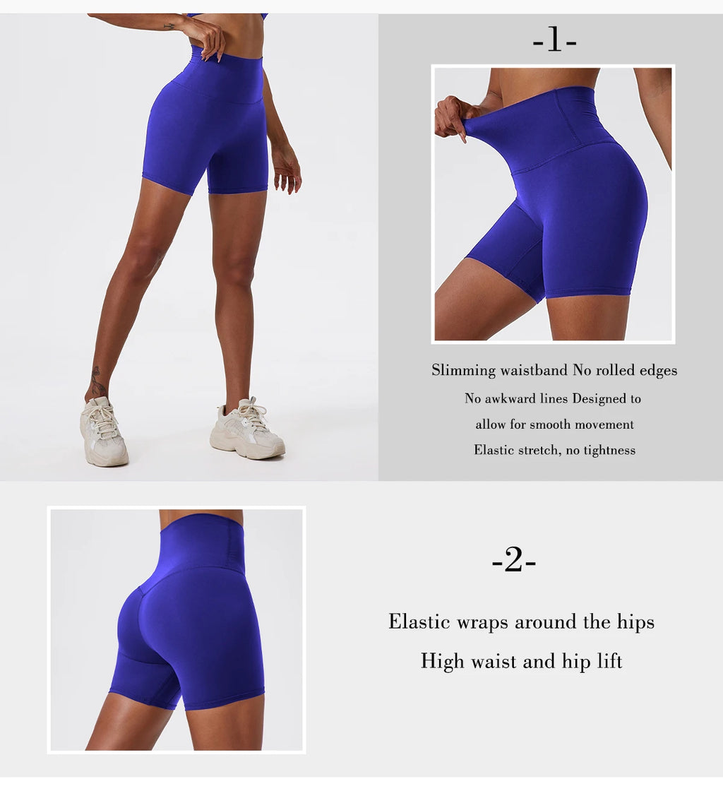 Hearuisavy Damen Yoga Shorts Sommer Soft Buttock Lift Gym Leggings High Waist Sport Shorts Damen Running Workout Shorts Female