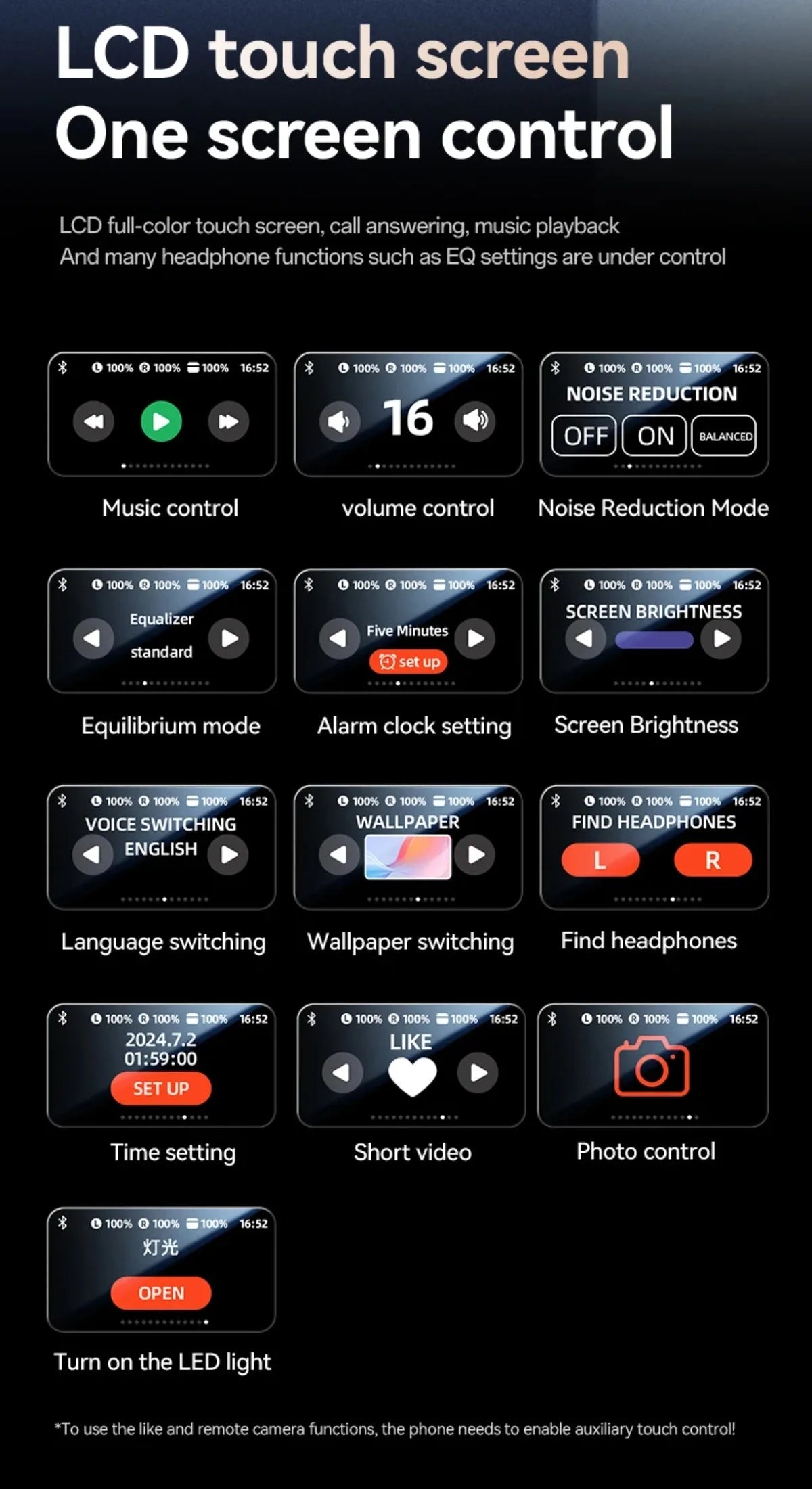 Touchscreen-Bluetooth-Kopfhörer 144 Sprachen Echtzeit-Übersetzung Kopfhörer Drahtlose Open-Ear-Clips Sport-Gaming-Kopfhörer