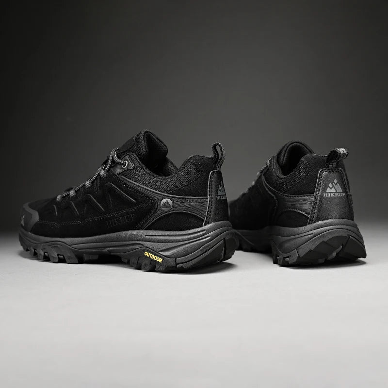 HIKEUP Leder Herrenschuhe für Herren Freizeitschuhe Mode Wasserdicht Winter Luxus Designer Marke Arbeitsstiefel Herren Rutschfeste Sneaker